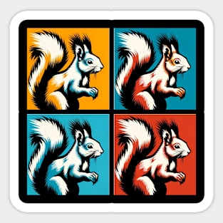 Vibrant Squirrel Splash: Pop Art Nature Fusion Sticker